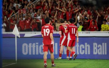 Pemain Timnas Indonesia merayakan gol ke gawang Bahrain pada laga Kualifikasi Piala Dunia 2026. (Foto : Bagaskara Lazuardi/Bola.net)