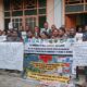 Mahasiswa asal Kabupaten Puncak yang tergabung dalam Ikatan Pelajar Mahasiswa Puncak (IPMP) se-Indonesia menggelar aksi damai di Gorontalo, Kamis (10/4)