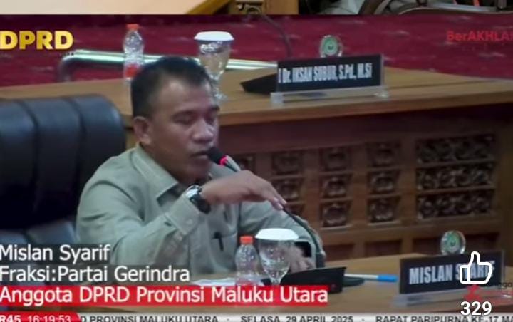 Mislan Syarif, Anggota DPRD Provinsi Maluku Utara dari Fraksi Gerindra, daerah pemilihan Sula-Taliabu