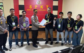 Serah terima laporan APL terhadap Haji suci di SPKT Mapolda Gorontalo (Foto: tajuk1.id)