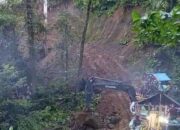 Aktivitas Ekscavator di duga milik Agus sedang mengeruk hutan