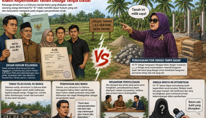 Seorang Ibu Haji di Desa Tikong Klaim Kepemilikan Tanah Diduga Tanpa Dasar