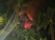 Api Kembali Menyala di Perkebunan Tikong, Nunu dan Padang Warga Berjibaku Padamkan Kebakaran pada Malam Hari